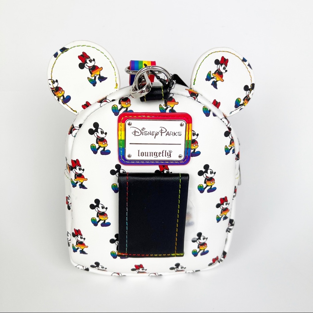 Disney Parks Loungefly Mickey Minnie Mouse Rainbow Pride Mini Backpack Wristlet - Picture 6 of 11